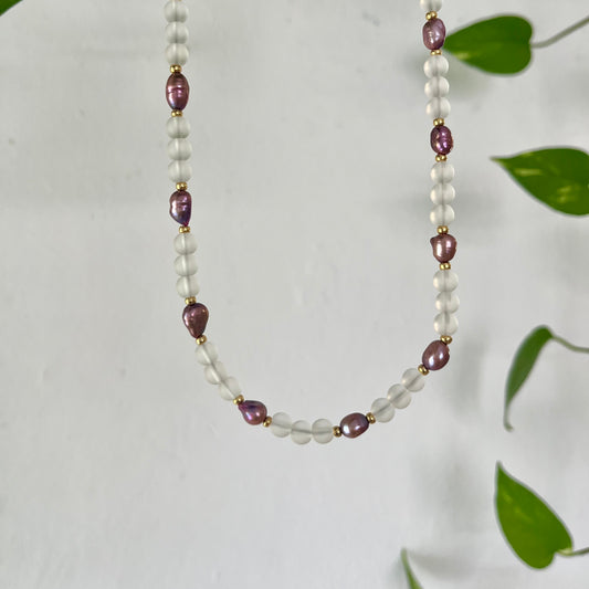 CLEAR PURPLE NECKLACE