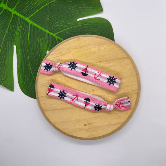 PINK NAUTIC HAIR TIE
