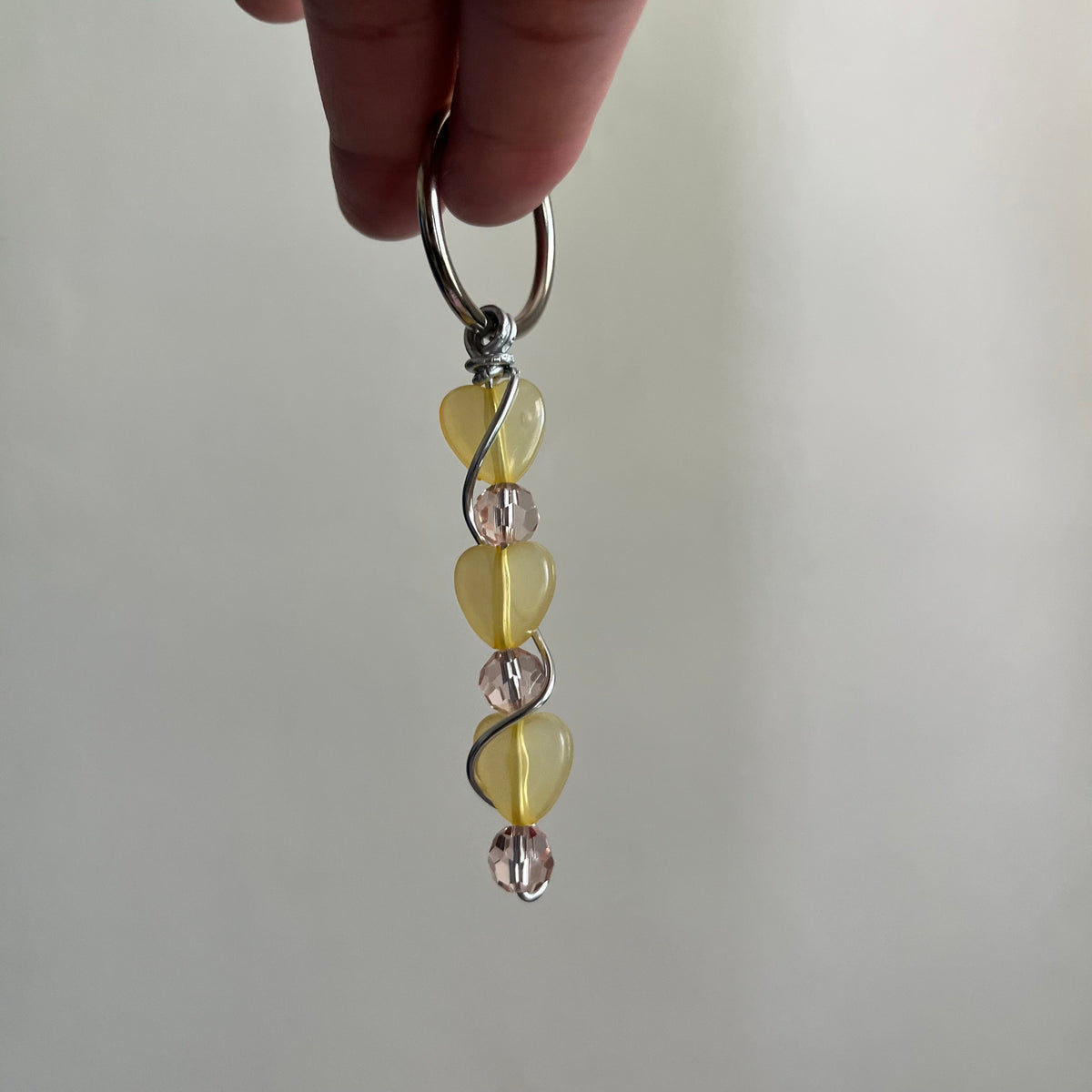 YELLOW HEART KEY RING