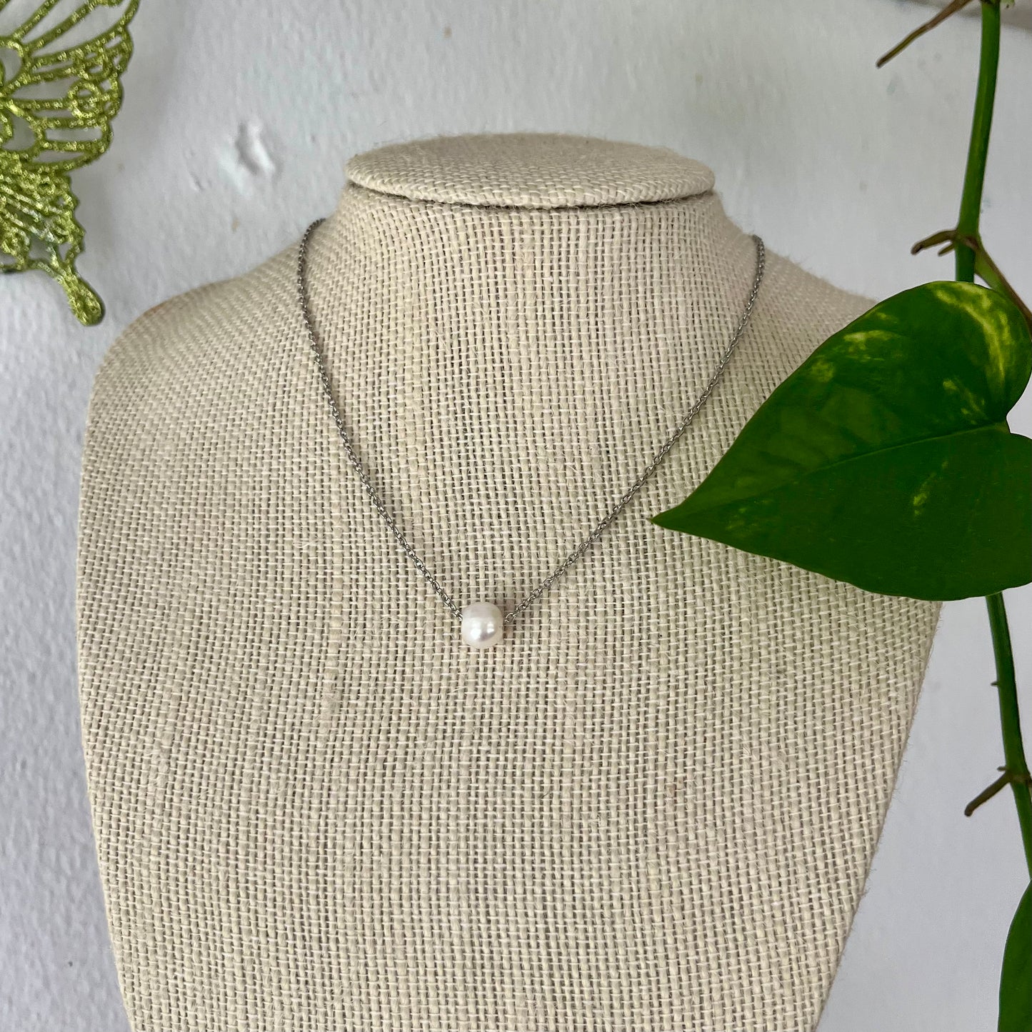 SIMPLE PEARL SILVER NECKLACE