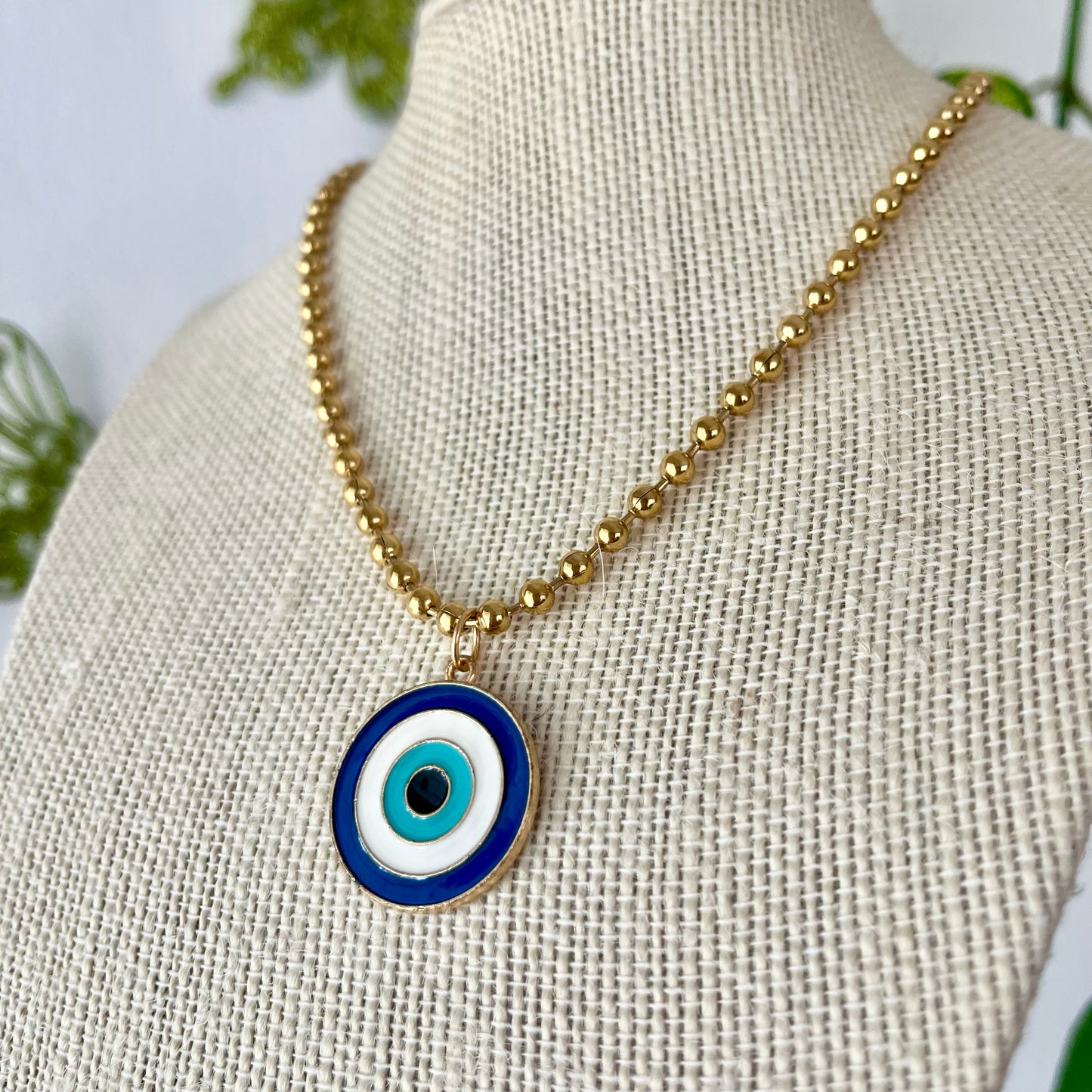 GOLD OJO TURCO NECKLACE