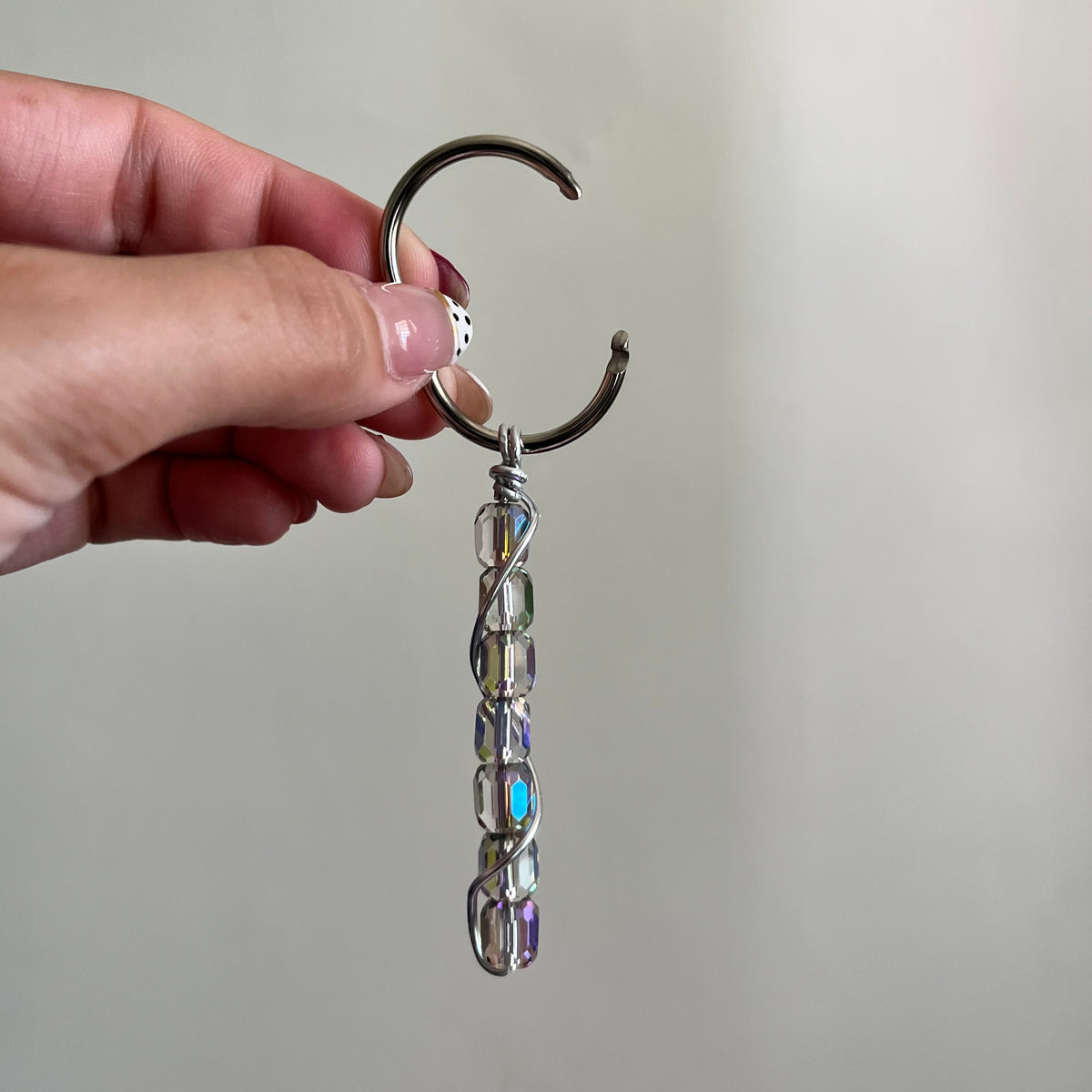 CRYSTAL WIRE KEY RING