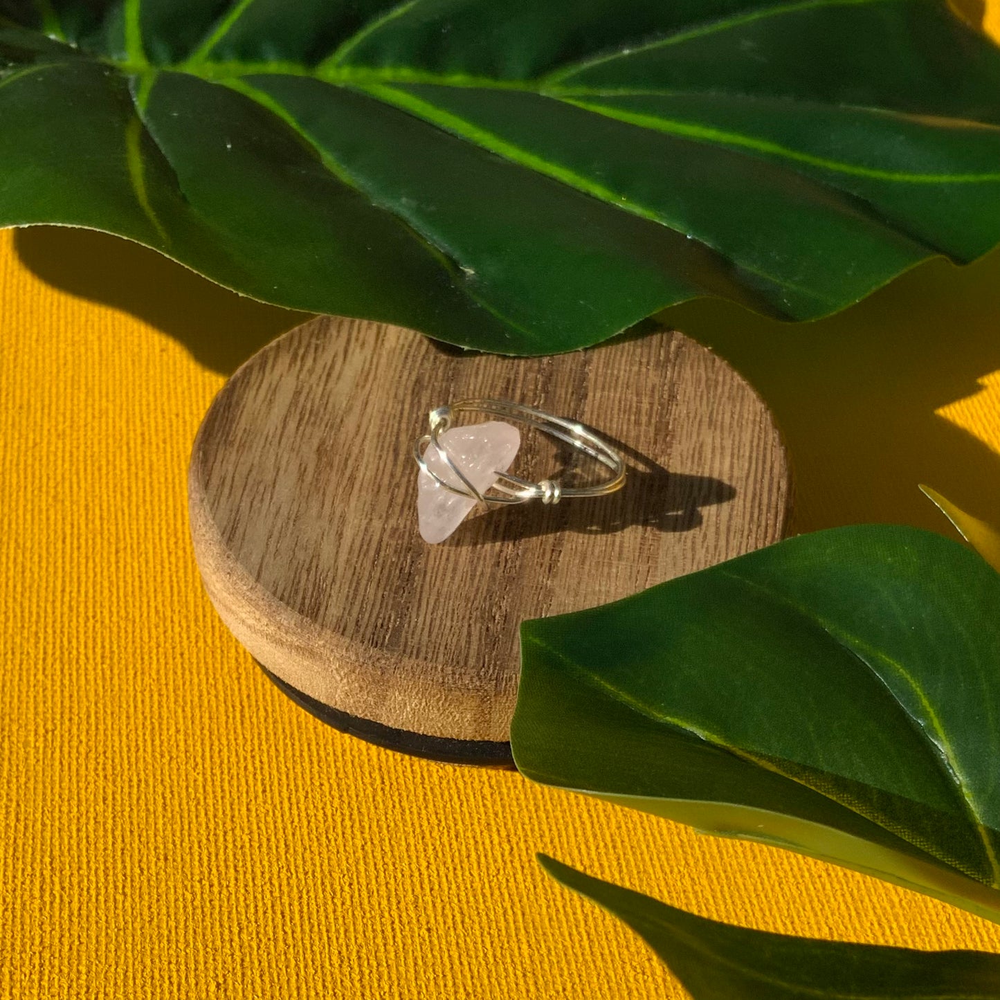 ROSE QUARTZ RING (plata)